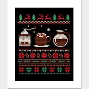 Coffee christmas ugly christmas sweater Posters and Art